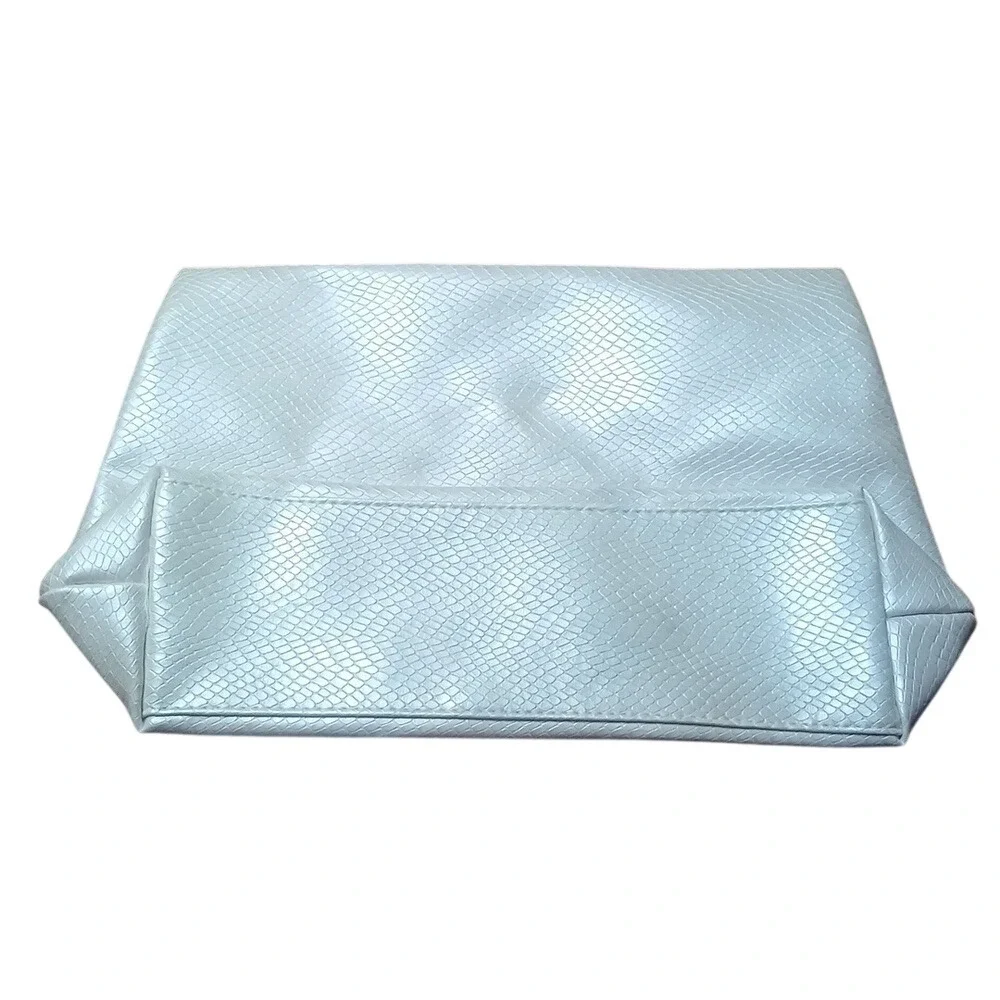 Lancome Makeup Bag Women OS White Pink Snakeskin Faux Leather Cosmetic Pouch‎